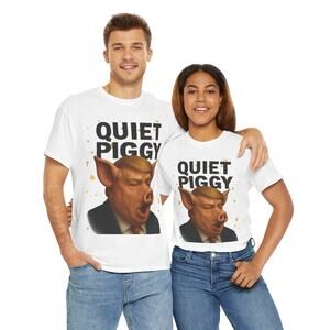 Quiet Piggy" Tee | Trump Political Pig Hybrid Unisex Shirt | Graphic for Adults